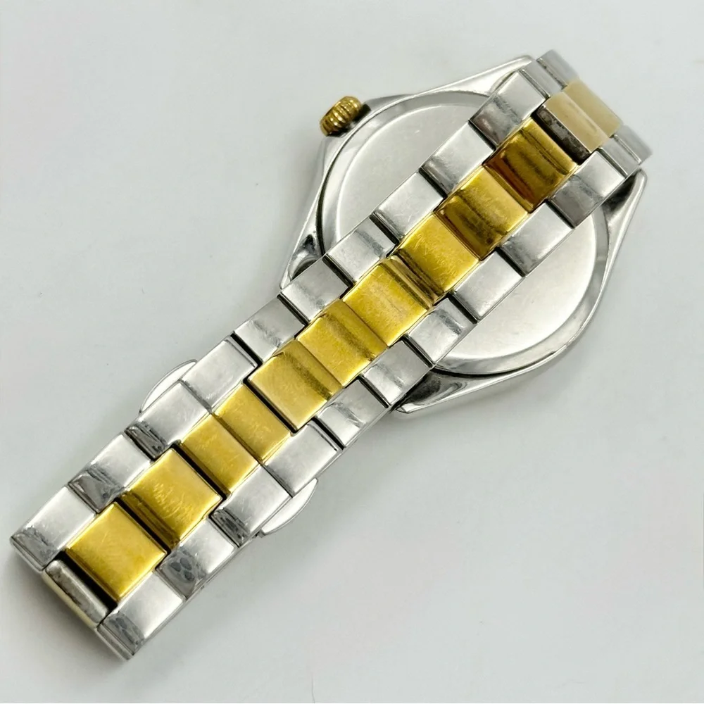 Kate Spade Gold & Silver Tone Analog Watch with Crystal Bezel WORKING